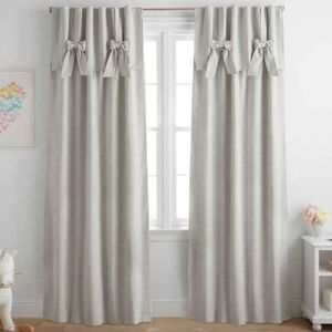 Elegant Gray Curtains with Bow Accents
